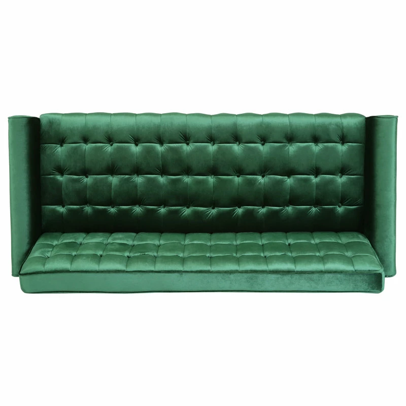 Hot Sale 🎁 GDFStudio Adan Tufted Velvet Sofa With Gold Tipped Tapered Legs, Emerald, Gold Finish 🔔 - Image 8