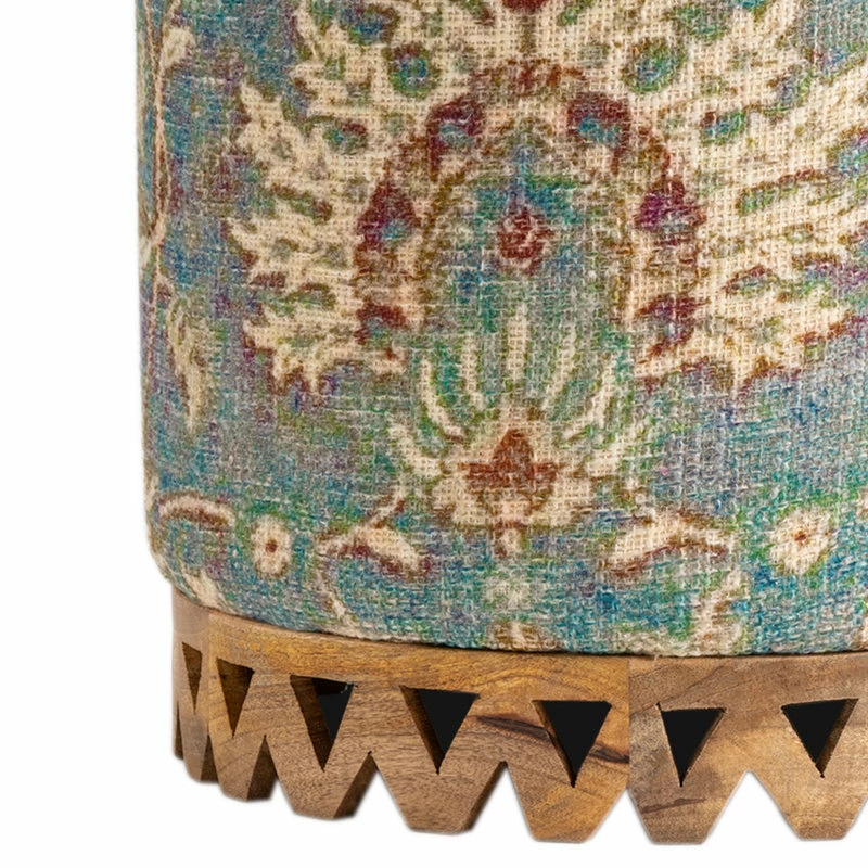 Deals ๐งจ Crestview Collection Grace Fabric Carved Stool โจ - Image 2