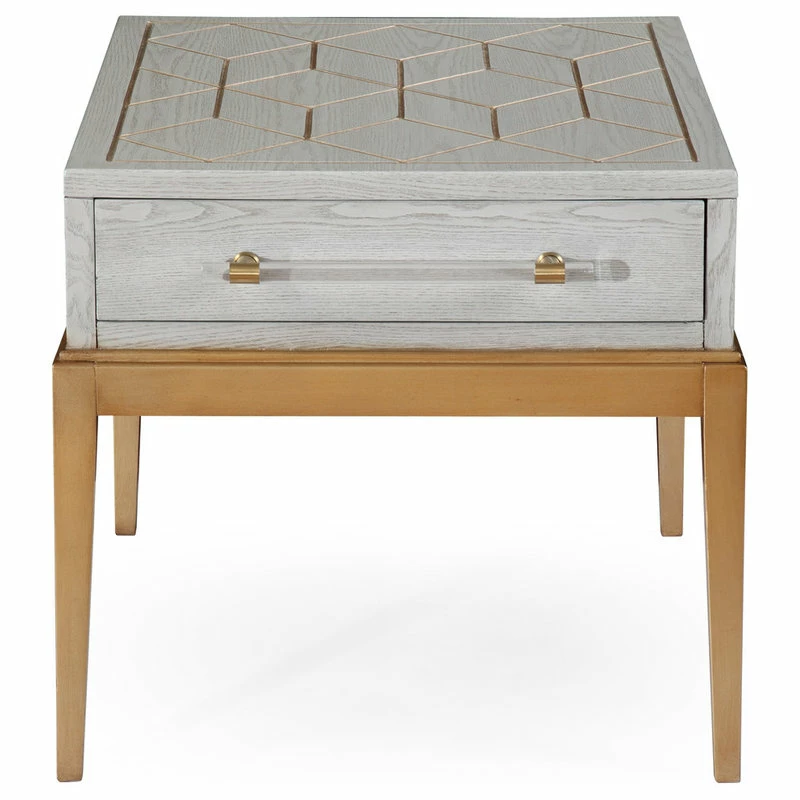 Coupon ๐ BASSETT MIRROR CO. Bassett Mirror Perrine Rectangle End Table In Soft Graphite 2430-LR-200EC โ๏ธ