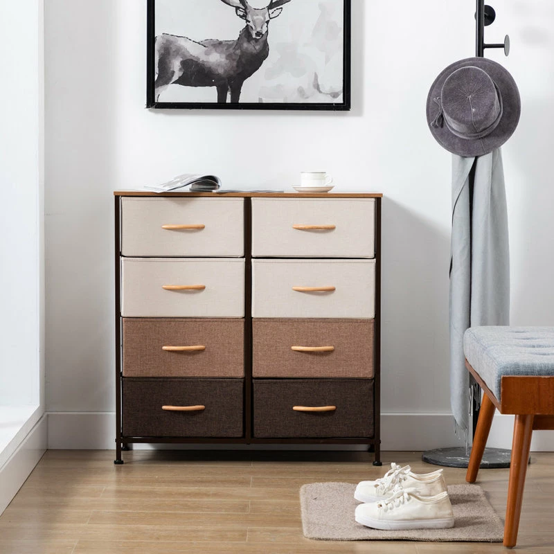 Promo π Duhome Elegant Lifestyle 8 Fabric Drawers Steel Frame Double π Dresser, Mixed Color β - Image 3