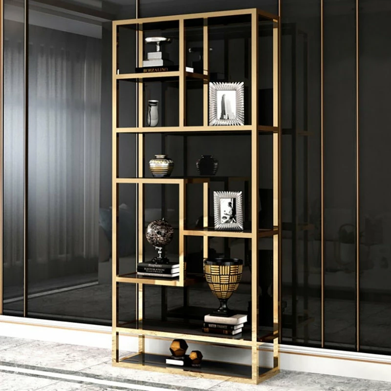 Outlet 🔔 Homary Luxury Display Geometric Bookshelf In Gold&Black ❤️ - Image 6
