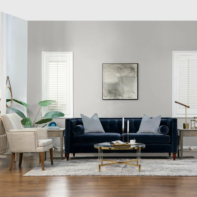 Best Pirce ❤️ Jennifer Taylor Home Jack 84" Modern Tuxedo Tufted Sofa, Dark Navy Blue Velvet ✨ - Image 2