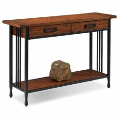 Flash Sale ๐ Leick Home Leick Ironcraft Wood Console Table In Burnished Oak ๐