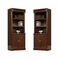 Flash Sale ❤️ Sauder (Set Of 2) Library Bookcase With Doors In Cherry ⭐