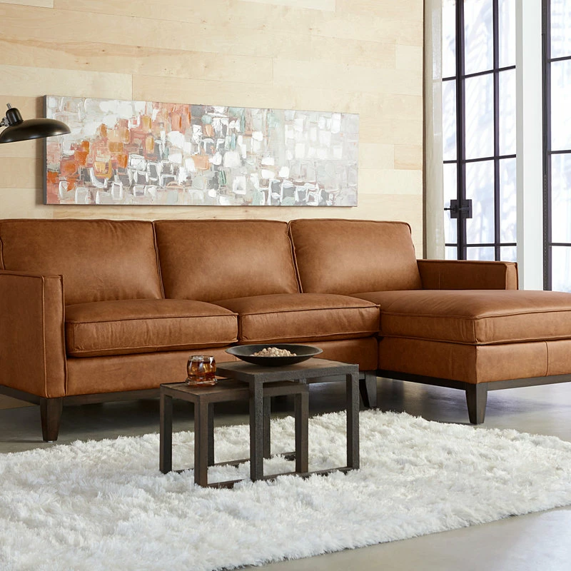 Promo 🌟 Hello Sofa Home Pimlico 100% Top Grain Leather Sectional, Right Arm Chaise 😍 - Image 3