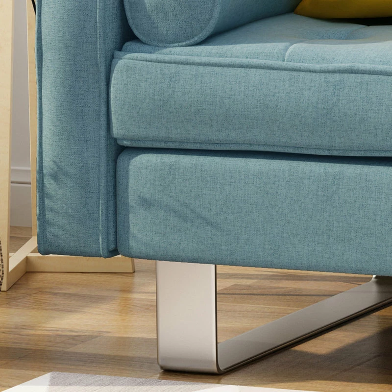 Budget โ๏ธ GDFStudio GDF Studio Phelps Modern Fabric Chaise Loveseat, Blue/Silver ๐ - Image 7