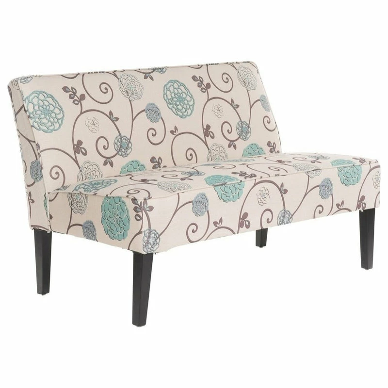 Outlet ๐ GDFStudio GDF Studio Charlotte Modern Simple Elegant Fabric Loveseat, White/Blue Floral โญ