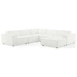 Best deal ❤️ LexMod Restore 6-Piece Sectional Sofa, White ⭐