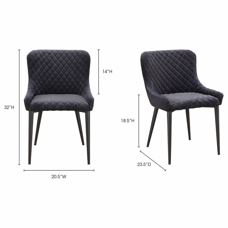 Deals 🌟 Moe's Home Collection Etta Dining Chair Dark Grey 🤩 - Image 4