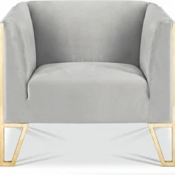 Best Pirce โ LIEVO Kara Tufted Accent Chair, Polished Gold Steel โจ