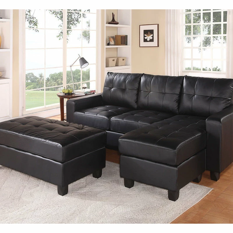 Budget ✨ Acme Furniture Lyssa Sectional Sofa, Reversible Chaise And Ottoman, Black 🎉 - Image 2