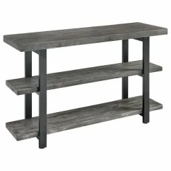 Coupon 👏 Bolton Furniture, Inc. Pomona 48" Metal And Wood Media/Console Table, Slate Gray 😉