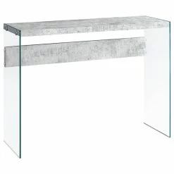 Best Sale 🔥 Monarch Specialties Accent Table - 44"L / Grey Cement / Tempered Glass 😉