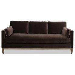 Top 10 ๐งจ Jennifer Taylor Home Knox 84" Modern Farmhouse Sofa, Deep Brown Performance Velvet ๐