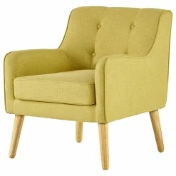 Coupon ๐ฅฐ GDFStudio GDF Studio Fontinella Mid-Century Modern Fabric Tufted Arm Chair, Verdure Yellow, Single ๐