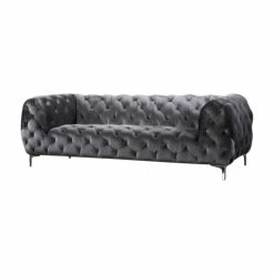 Best deal ⌛ Meridian Furniture Mercer Gray Velvet Sofa 🤩