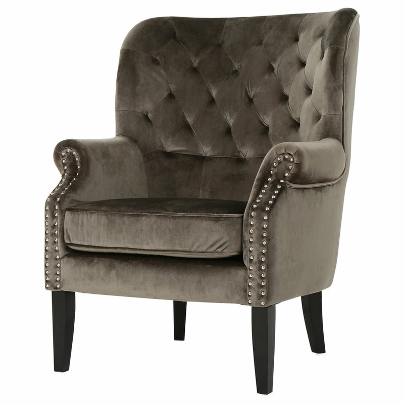 Hot Sale π GDFStudio GDF Studio Tommen Tufted Back New Velvet Club Chair, Gray π