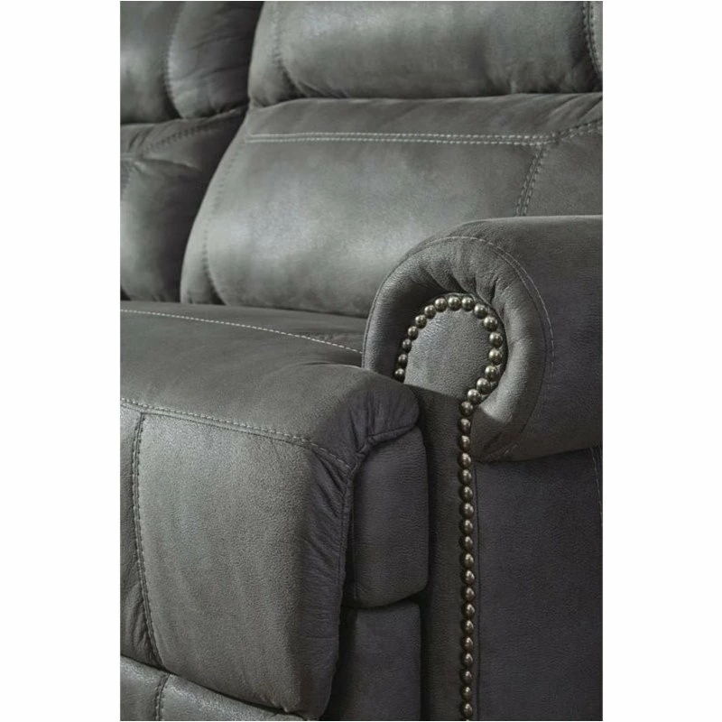 Buy βοΈ Ashley Furniture Industries Ashley Furniture Austere Faux Leather Reclining Sofa In Gray β - Image 4