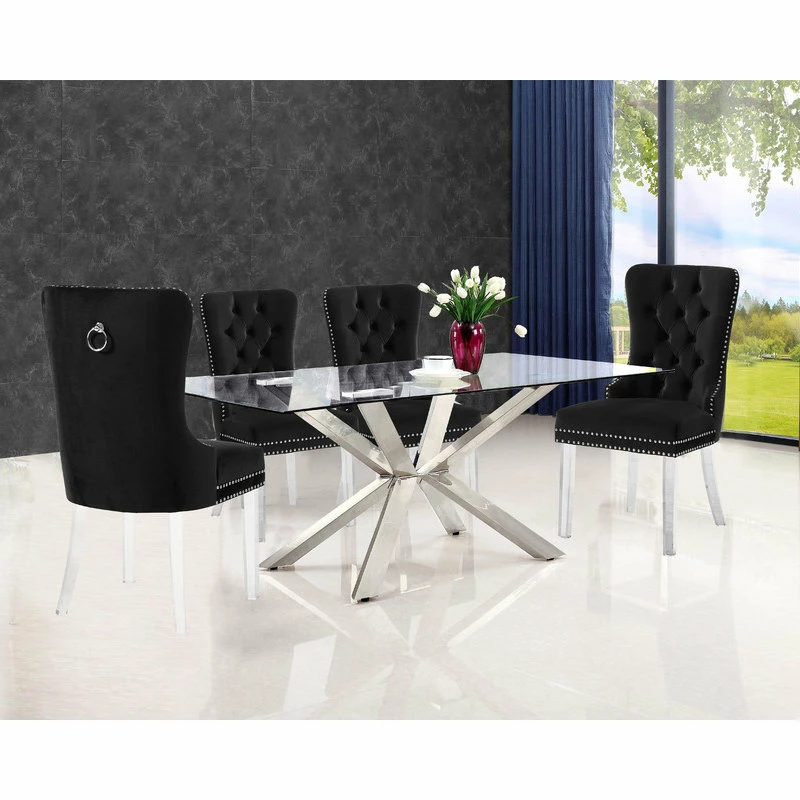 Brand new π MOD The Dame Dining Chair, Black, Velvet, Set Of 2 π - Image 5
