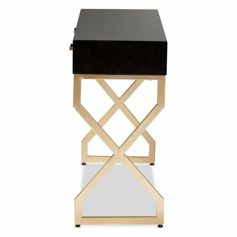 Best reviews of ๐ Baxton Studio Carville Modern 2-Drawer Wood Console Table In Dark Brown And Gold ๐ - Image 2
