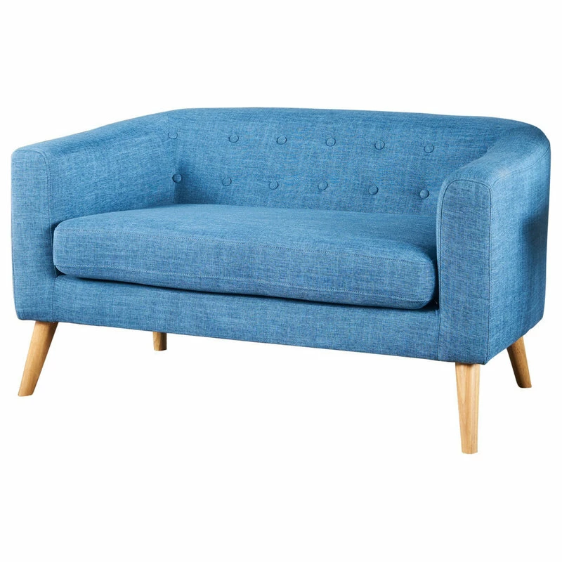 Cheapest 🤩 GDFStudio GDF Studio Carol Button Back Mid Century Fabric Modern Loveseat, Muted Blue ⭐