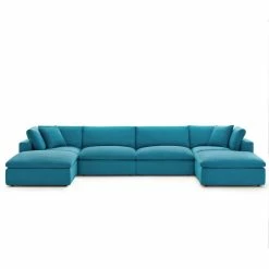 Brand new ๐งจ Modway Teal Commix Down Filled Overstuffed 6 Piece Sectional Sofa Set ๐