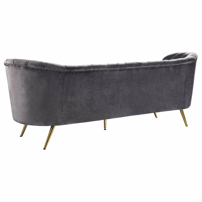 Promo โ๏ธ Meridian Furniture Margo Velvet Sofa, Gray โค๏ธ - Image 3