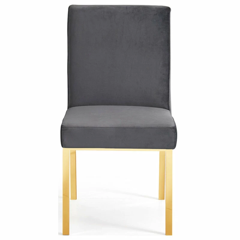 Brand new ๐ MOD The Weaver Dining Chair, Gray, Velvet, Gold Base Set Of 2 ๐ - Image 4