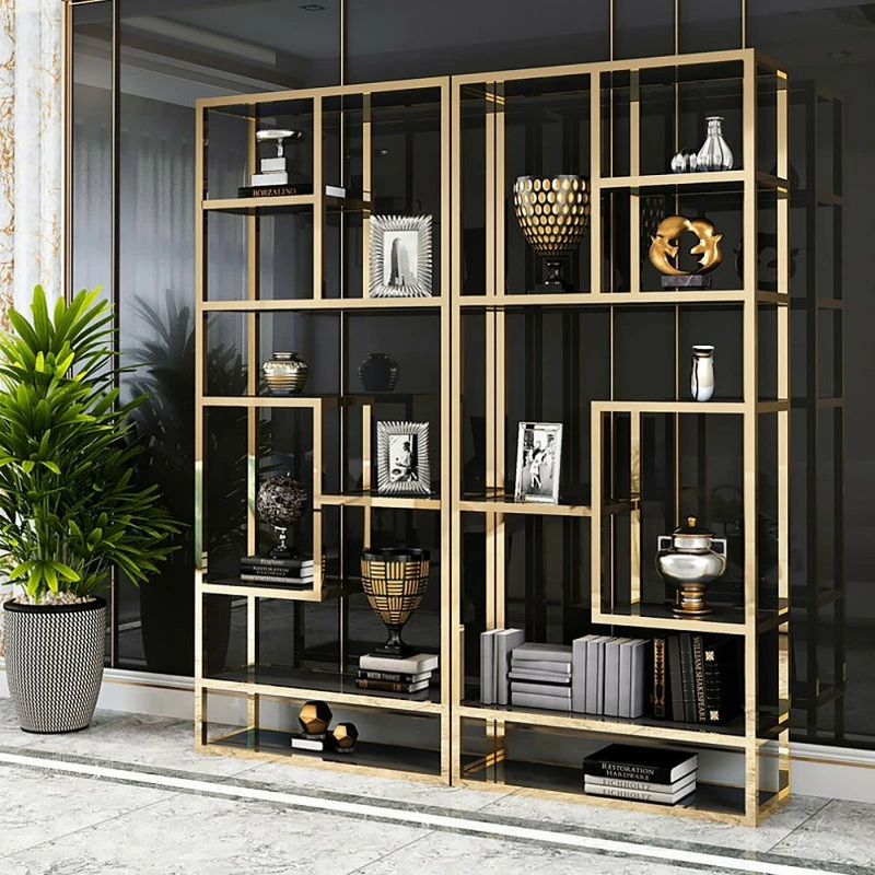 Outlet 🔔 Homary Luxury Display Geometric Bookshelf In Gold&Black ❤️ - Image 3