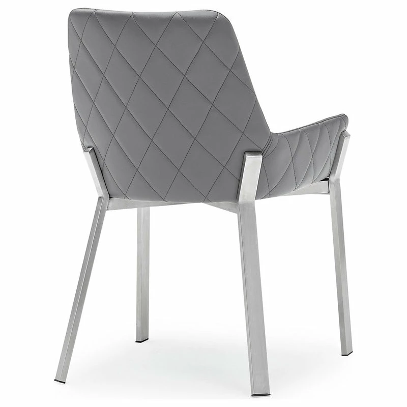 Wholesale ❤️ Zuri Furniture Sydney Gray Leatherette Dining Chair With Polished Stainless Steel Legs 🤩 - Image 3
