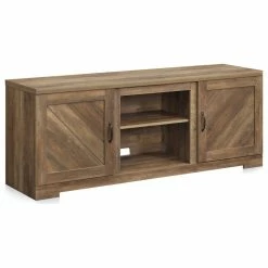 Hot Sale 😉 BELLEZE Hilo 58" Barn Door TV Stand Console For TVs Up To 65", Rustic Oak ✨
