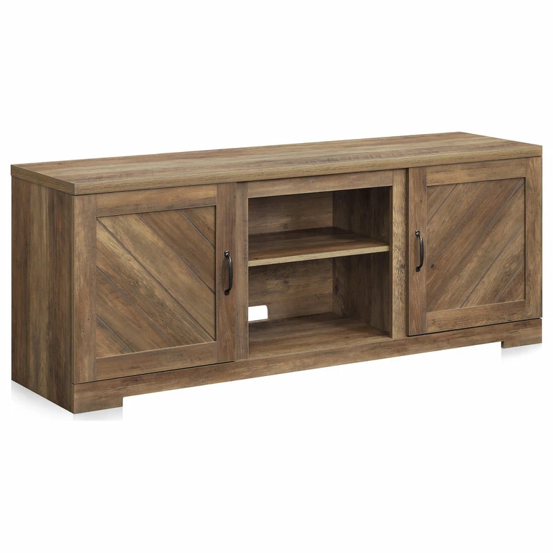 Hot Sale 😉 BELLEZE Hilo 58" Barn Door TV Stand Console For TVs Up To 65", Rustic Oak ✨