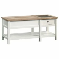 Best deal 🧨 Sauder Cottage Road Engineered Wood Lift-Top Coffee Table In Soft White 👏