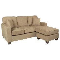 Top 10 🥰 Office Star Products Russell Sectional, Earth Fabric With 2 Pillows And Coffeeed Legs 💯