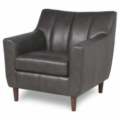 Outlet ๐ Nice Link Home Furnishings Rensel Grey Leather Chair โจ