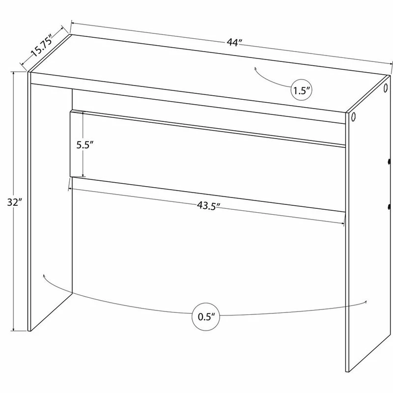 Best Sale ๐ฅ Monarch Specialties Accent Table - 44"L / Grey Cement / Tempered Glass ๐ - Image 2