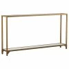 Cheapest 😉 SEI Furniture Dillon Narrow Metal Console, Gold With White Glass ✨