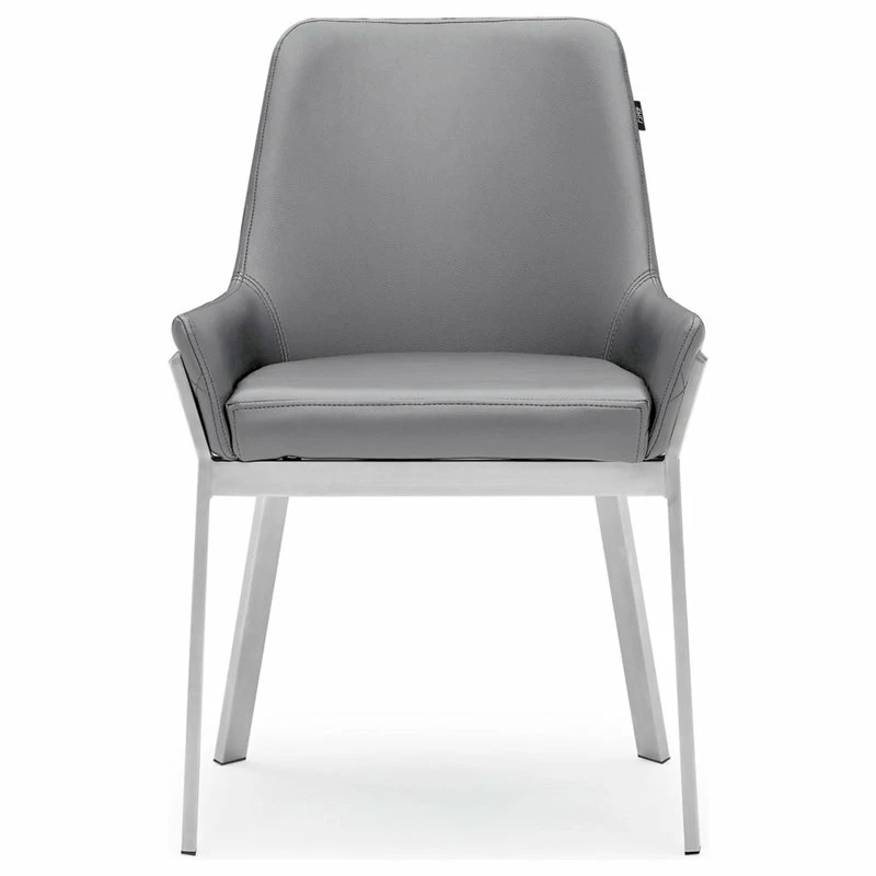Wholesale ❤️ Zuri Furniture Sydney Gray Leatherette Dining Chair With Polished Stainless Steel Legs 🤩 - Image 2