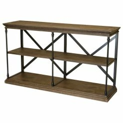 Budget 🧨 GDFStudio GDF Studio Braylon 3-Shelf Industrial Wood Bookshelf, Brown 👍