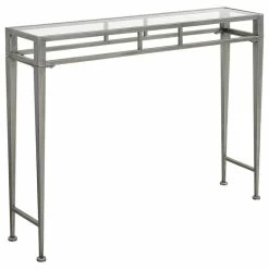 Best Sale ๐ Convenience Concepts Gold Coast Julia Hall Console Table In Silver Metal Frame โค๏ธ