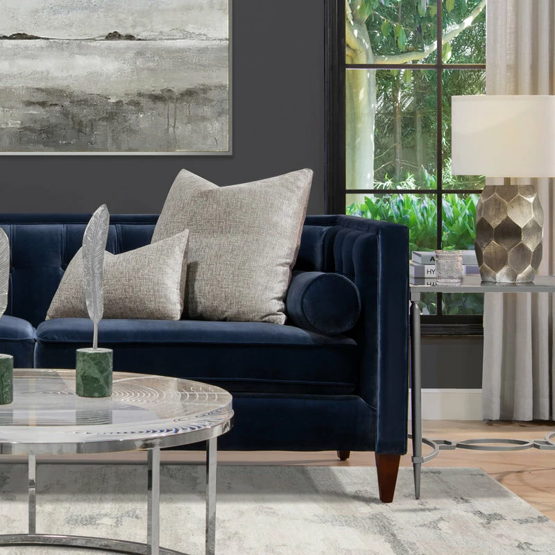 Best Pirce ❤️ Jennifer Taylor Home Jack 84" Modern Tuxedo Tufted Sofa, Dark Navy Blue Velvet ✨ - Image 11
