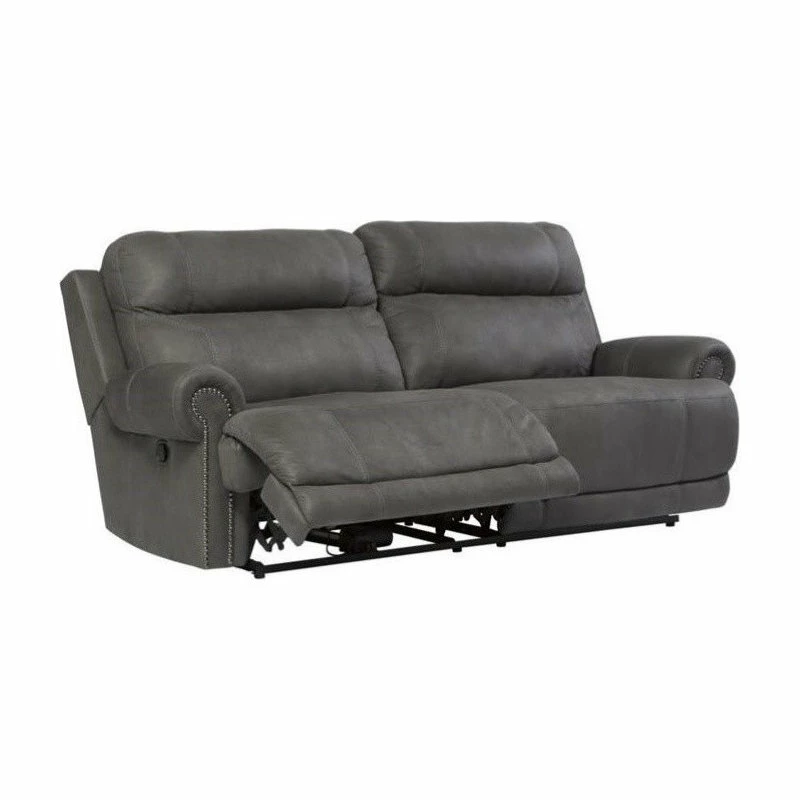 Buy βοΈ Ashley Furniture Industries Ashley Furniture Austere Faux Leather Reclining Sofa In Gray β - Image 2