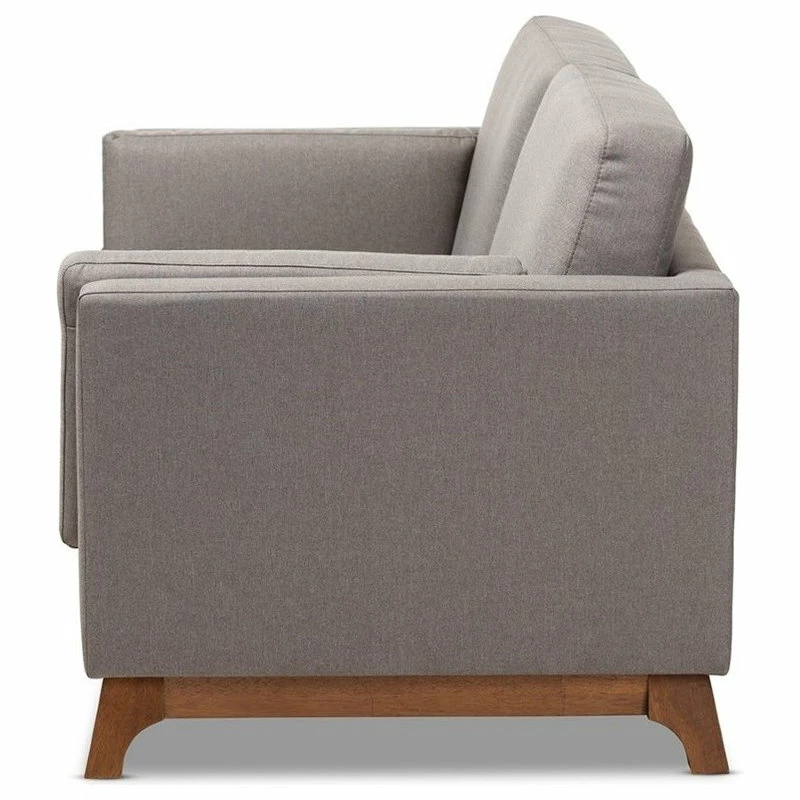 Budget ๐ Baxton Studio Sava Fabric Upholstered Loveseat In Grey And Walnut โ - Image 4