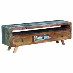 Discount ๐ฏ Vida XL LLC VidaXL TV Cabinet With 3 Drawers Solid Reclaimed Wood Media Console TV Stand ๐