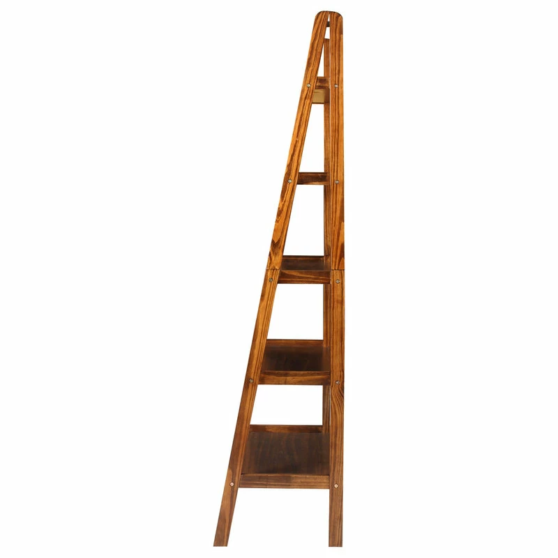 Outlet ๐ Casual Home 5-Shelf Ladder Bookcase-Warm Brown โ๏ธ - Image 4