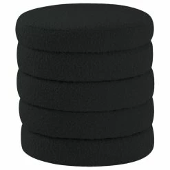 Cheapest ⭐ Meridian Furniture Aphia Boucle Fabric Ottoman, Black, Ottoman, Stool 🤩