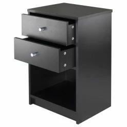 Promo 🥰 Winsome Ava Accent Table With Two Drawers In Black Finish 🧨