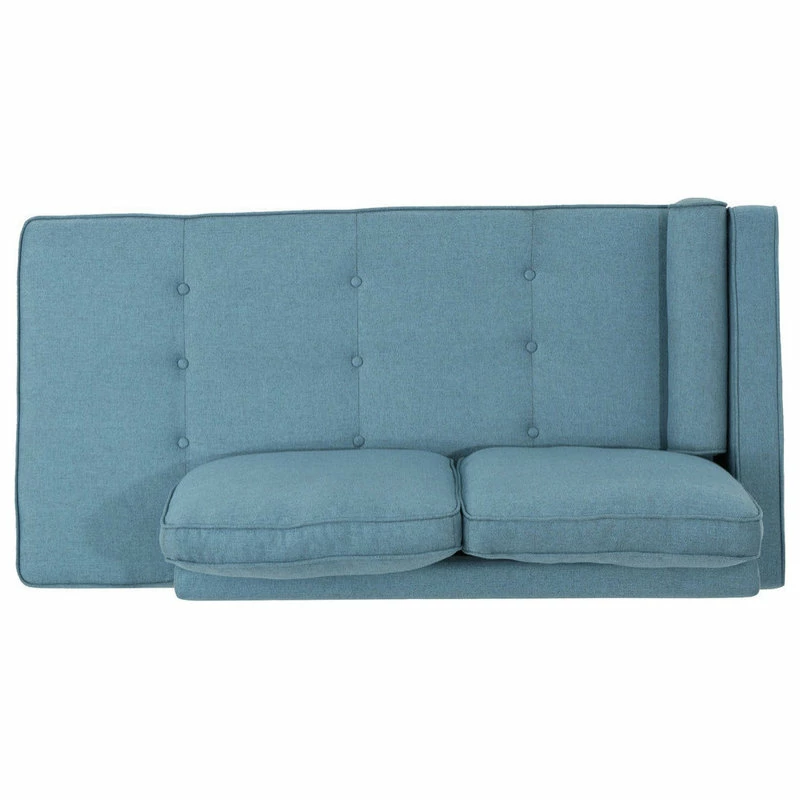 Budget โ๏ธ GDFStudio GDF Studio Phelps Modern Fabric Chaise Loveseat, Blue/Silver ๐ - Image 4