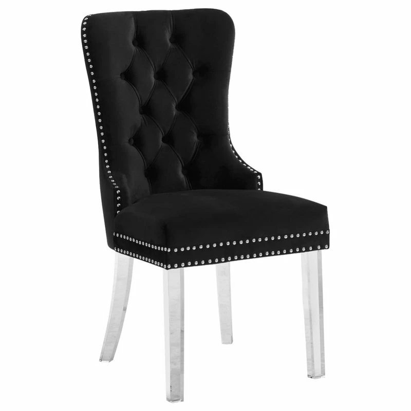 Brand new π MOD The Dame Dining Chair, Black, Velvet, Set Of 2 π - Image 3
