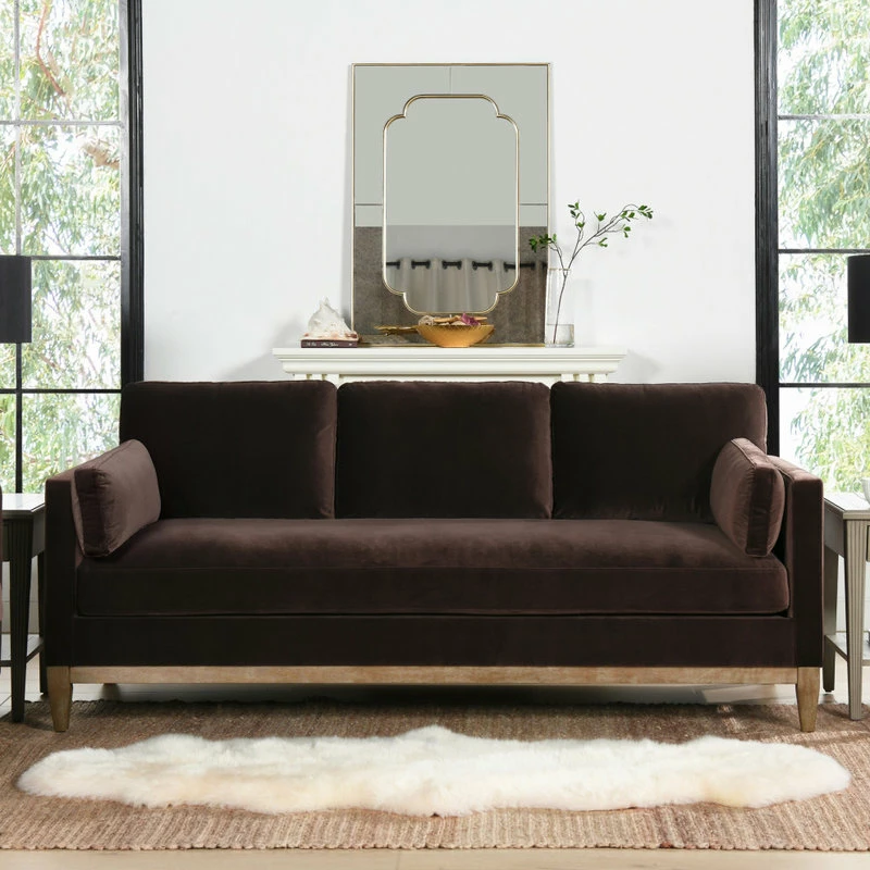 Top 10 ๐งจ Jennifer Taylor Home Knox 84" Modern Farmhouse Sofa, Deep Brown Performance Velvet ๐ - Image 2